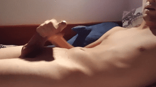 Cum dripping gay man play with cock